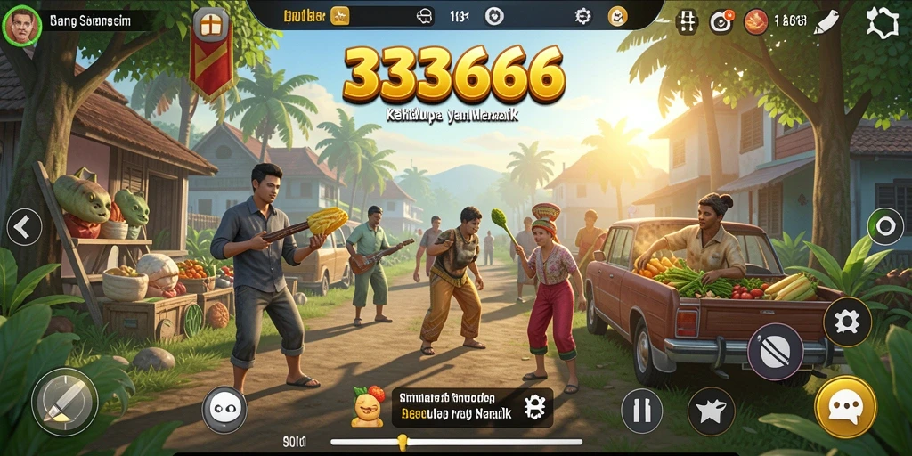 Tampilan gameplay menarik dari 333666 dalam simulasi kehidupan.