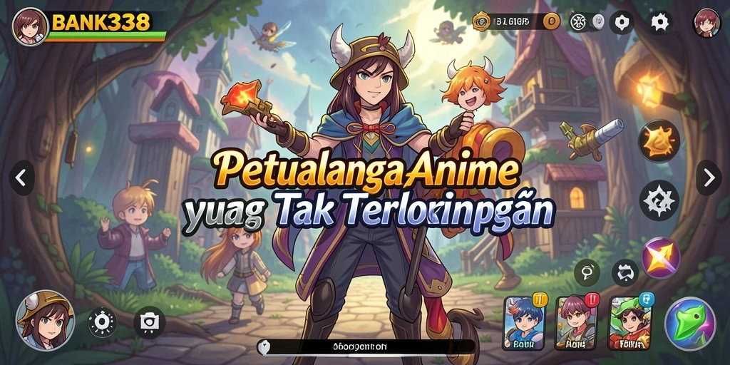 Screenshot gameplay BANK338 menampilkan aksi seru dan karakter Anime yang menawan.