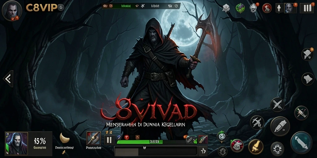 Screenshot gameplay C8VIP dengan suasana Horror yang mendalam.