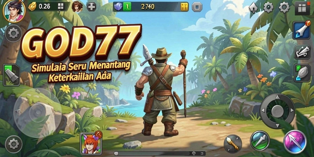 Tampilan gameplay dari GOD77 yang menarik dan interaktif.