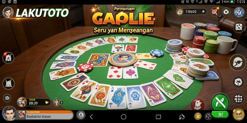 Tampilan gameplay Gaple di LAKUTOTO yang menarik dan interaktif.