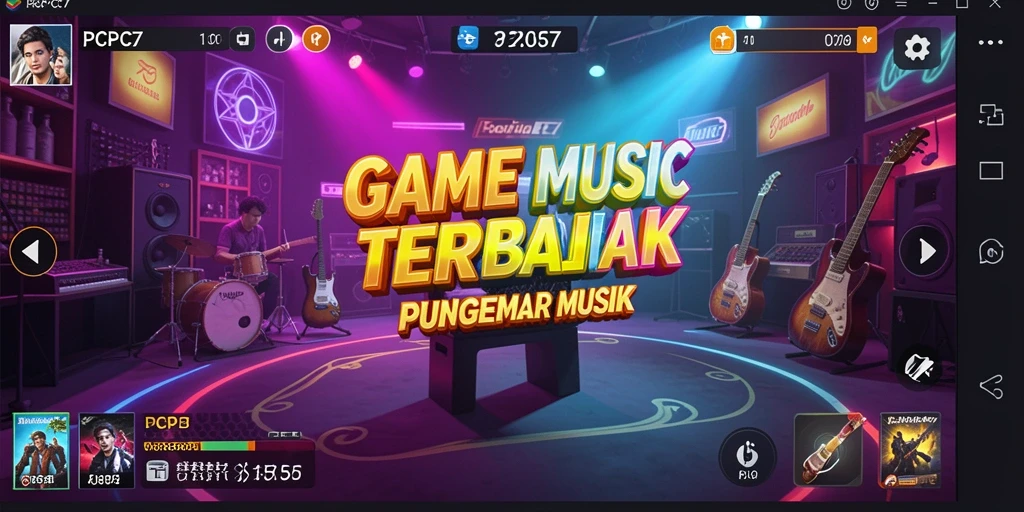 Screenshot utama PCPC7 menampilkan gameplay seru dengan variasi lagu.