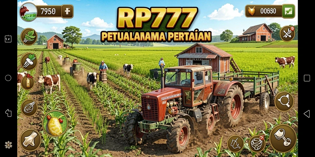 Tampilan gameplay seru dalam RP777 yang menghadirkan pertanian interaktif.