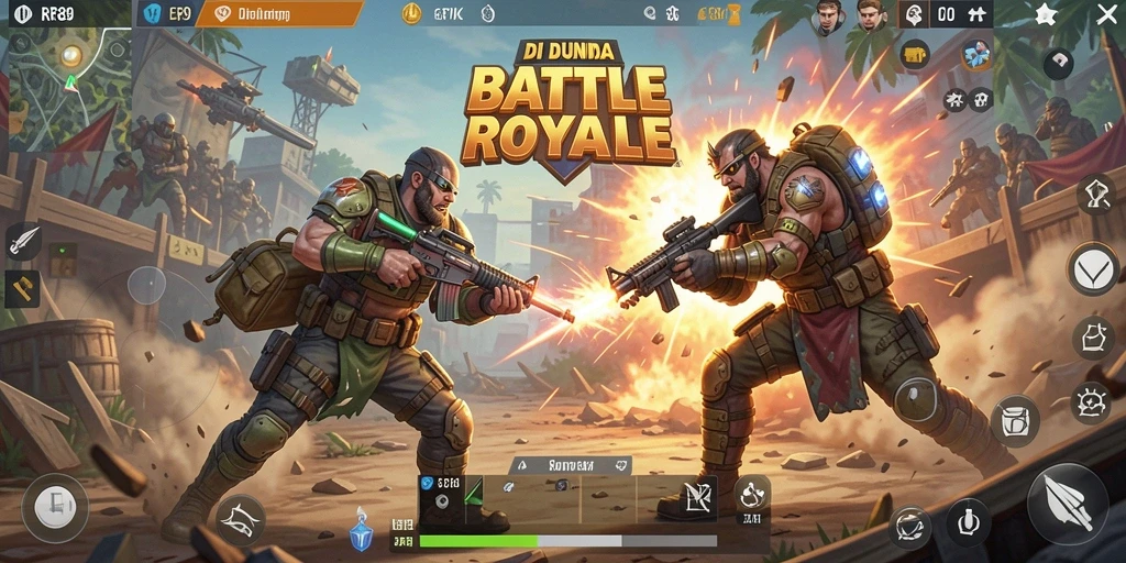 Gameplay seru RR89 dalam pertempuran Battle Royale.
