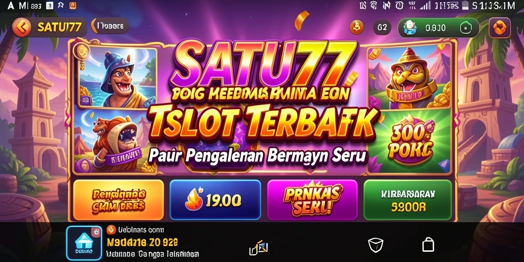 Screenshot utama SATU77 menampilkan gameplay Slot yang mendebarkan.