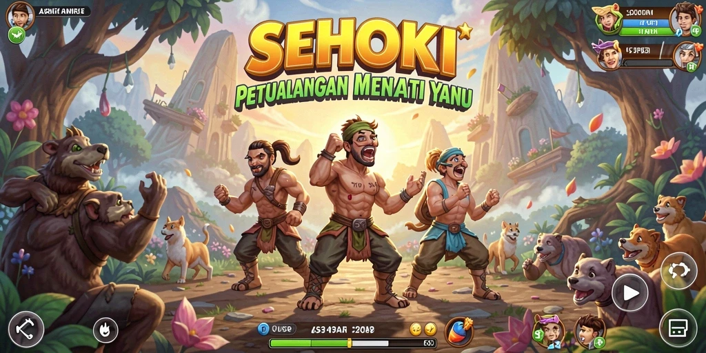 Tangkapan layar SEHOKI menampilkan karakter beraksi dalam dunia petualangan.