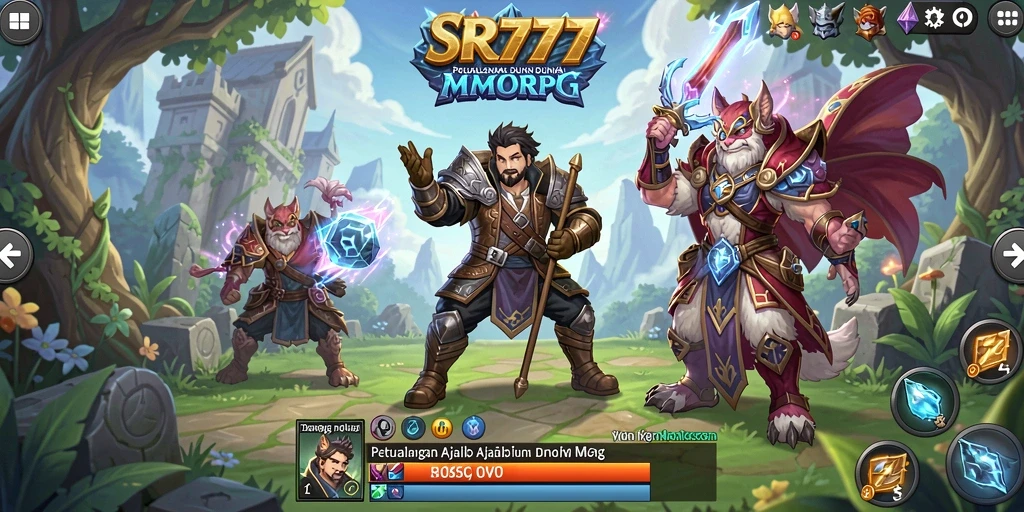 Screenshot gameplay SR777 menampilkan dunia MMORPG yang interaktif dan kaya.