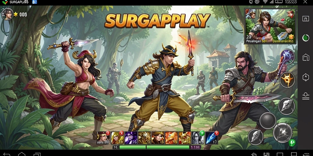Tampilan utama gameplay SURGAPLAY dengan aksi RPG yang seru.